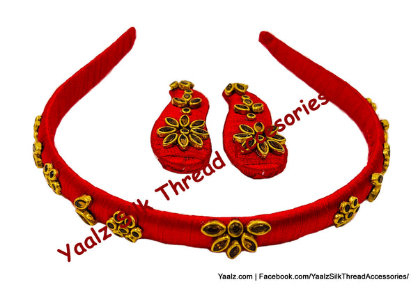 Yaalz Silk Thread Kids' Hair Band And Tic-Tac Clip Pairs In Assorted Colors