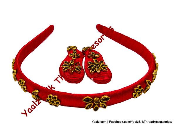 Yaalz Silk Thread Kids' Hair Band And Tic-Tac Clip Pairs In Assorted Colors