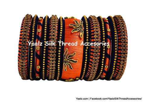 Yaalz Silk Thread Long 13Pcs Bridal / Partywear Bangle Set In Assorted Colors