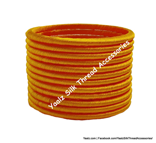 Yaalz Silk Thread Weightless Thin Dozen Bangles In Assorted Colors - Set 2