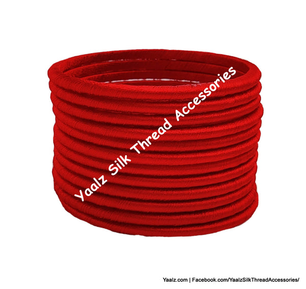Yaalz Silk Thread Weightless Thin Dozen Bangles In Assorted Colors - Set 2