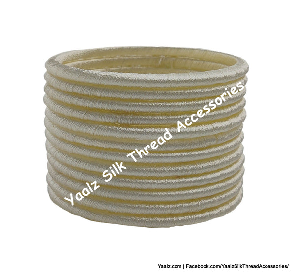 Yaalz Silk Thread Weightless Thin Dozen Bangles In Assorted Colors - Set 2