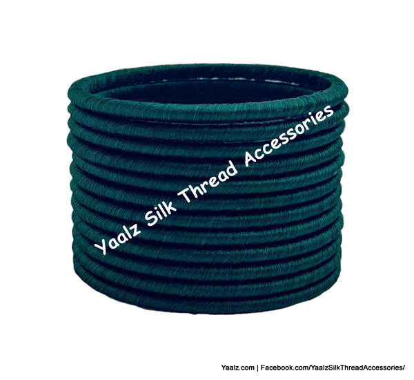 Yaalz Silk Thread Weightless Thin Dozen Bangles In Assorted Colors - Set 2