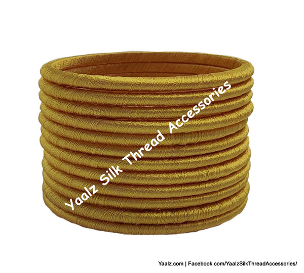 Yaalz Silk Thread Weightless Thin Dozen Bangles In Assorted Colors - Set 2