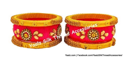 Yaalz Silk Thread 3Pcs Simple Bangle Sets in Assorted Colors - Set 2