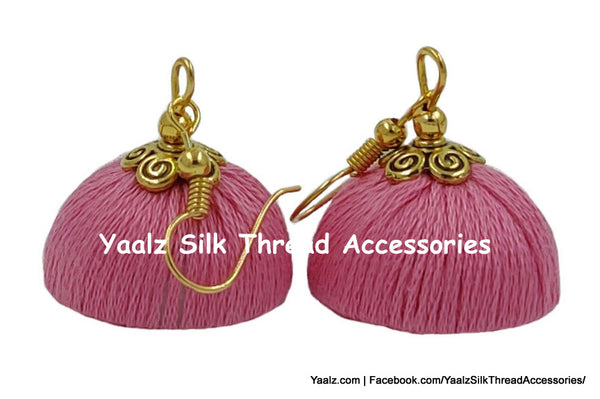 Yaalz Silk Thread Simple & Elegant Cotton Thread Jhumka Earrings In Assorted Colors