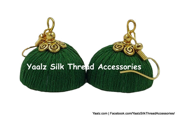 Yaalz Silk Thread Simple & Elegant Cotton Thread Jhumka Earrings In Assorted Colors
