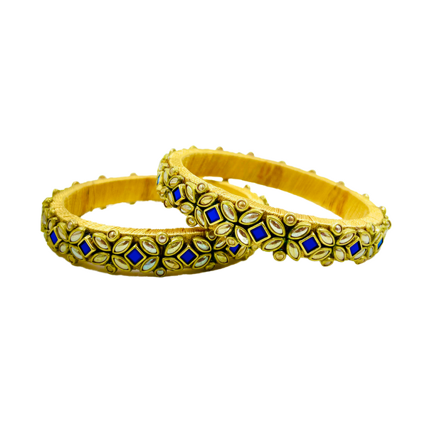 Yaalz Trendy Rich Eye Kundan Stone Work Pair Bangles In Multiple Colors