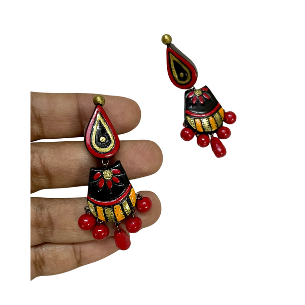 Yaalz Traditional Terracotta Art Earrings in Multiple Colours