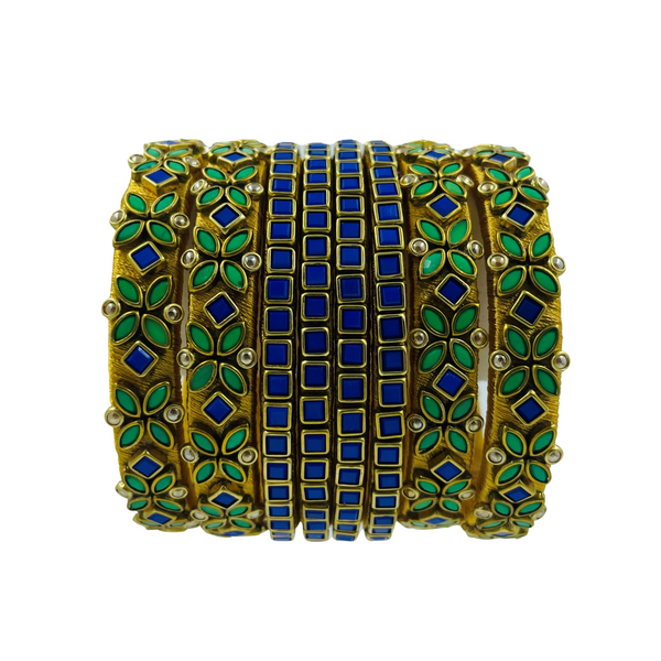 Yaalz Silk Thread Rich Kundan Work Bridal / Partywear Bangle Sets