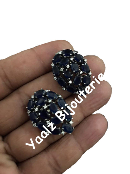 Yaalz Bijouterie - CZ Stone Elegant Stud Earrings In Various Colors