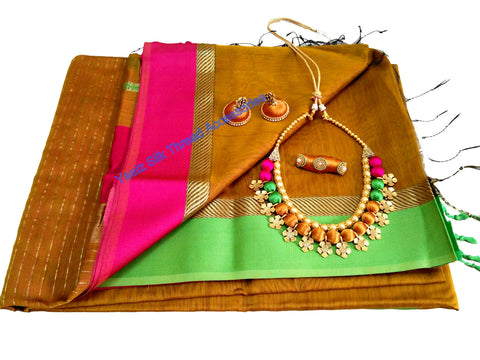 silk thread Maheshwari Saree Combo's 