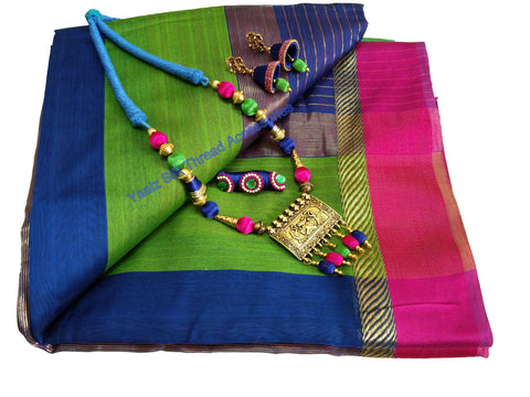 silk thread Maheshwari Saree Combo's 