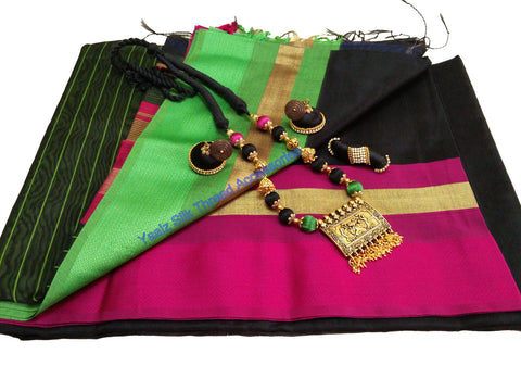 silk thread Maheshwari Saree Combo's 