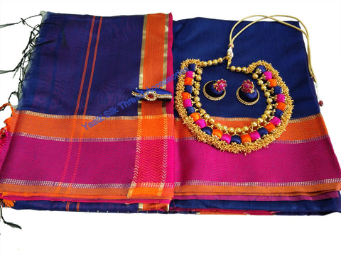silk thread Maheshwari Saree Combo's 