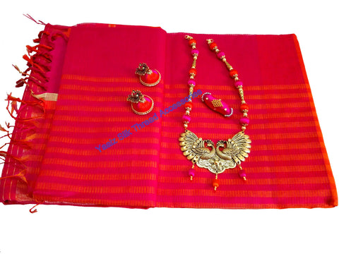 silk thread Maheshwari Saree Combo's 