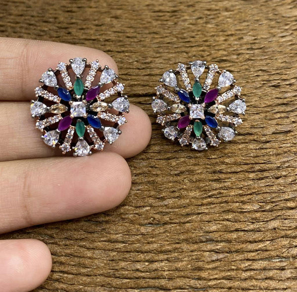 Yaalz Bijouterie Collections - Victoria Stone Stud Earrings In Various Colors