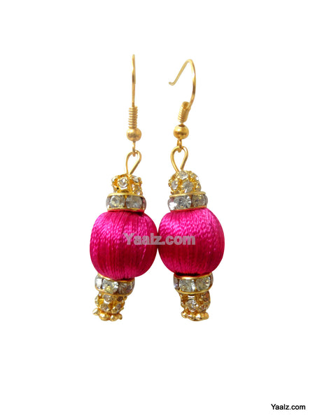 silk thread Bead Earrings 