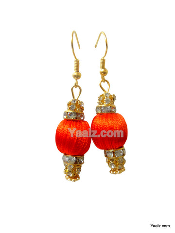 silk thread Bead Earrings 