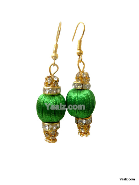 silk thread Bead Earrings 