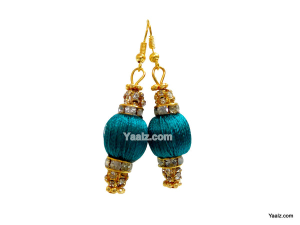 silk thread Bead Earrings 