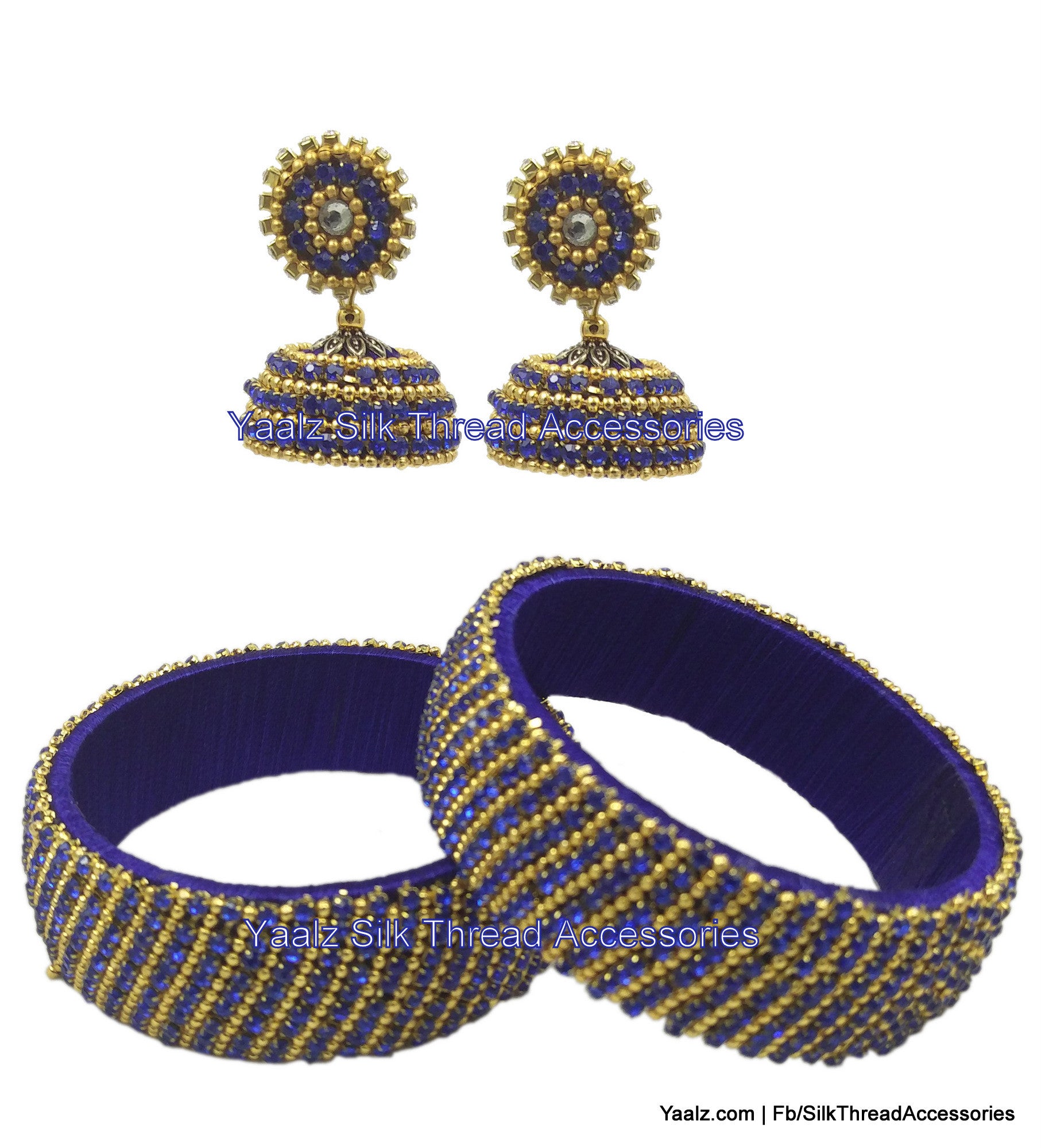 Yaalz Combo Jewelry Set With Bangles Earrings Chain  Maang Tikka In