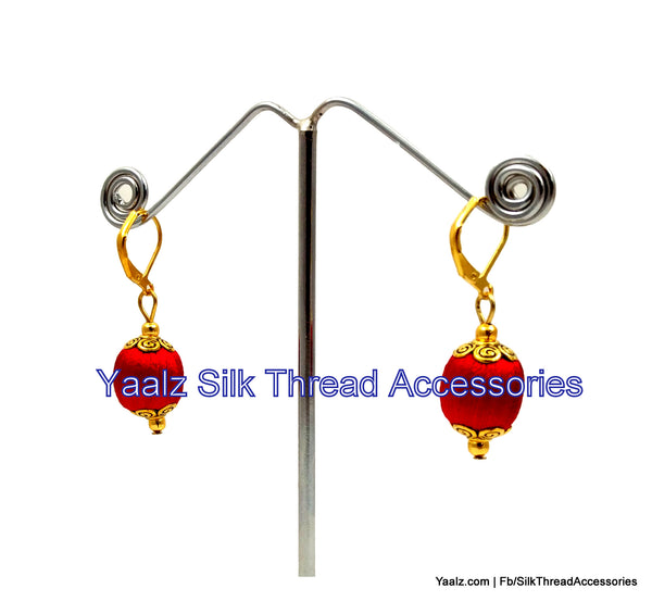 silk thread Bead Earrings 
