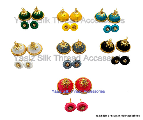 silk thread Grandeur Jumka Collections 