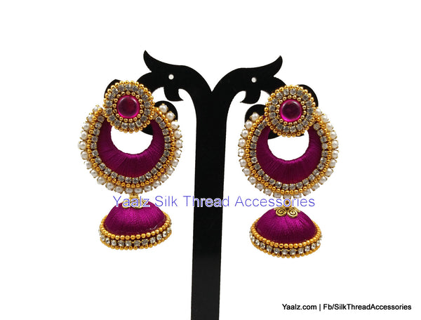 silk thread Chand Bali Earring 