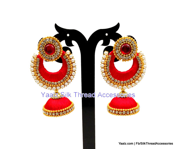 silk thread Chand Bali Earring 