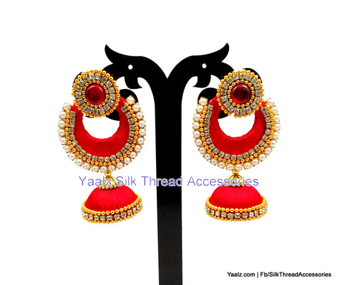 silk thread Chand Bali Earring 