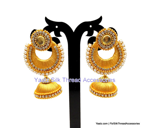 silk thread Chand Bali Earring 