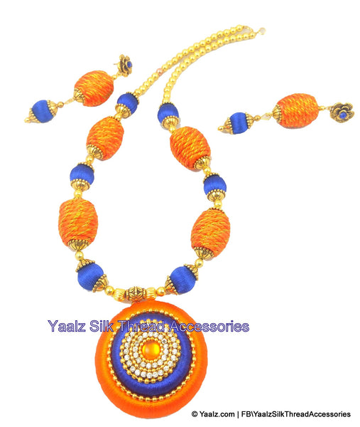 silk thread One Neckset and Two Earring 