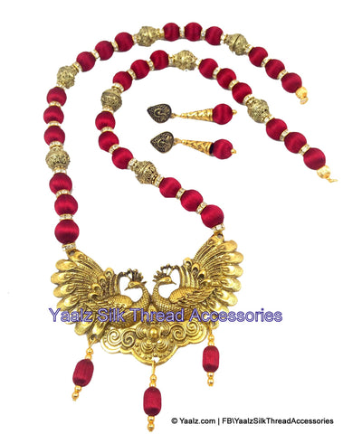 silk thread One Neckset and Two Earring 