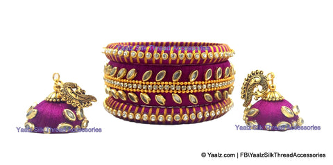 silk thread Bangle & Earring 