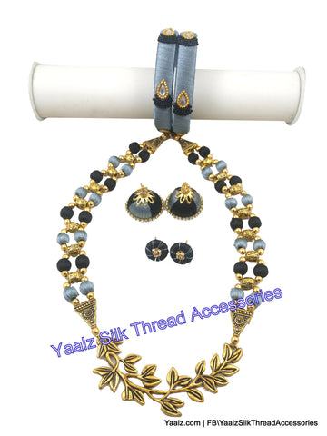 silk thread BANGLE EARRING & NECKSET 