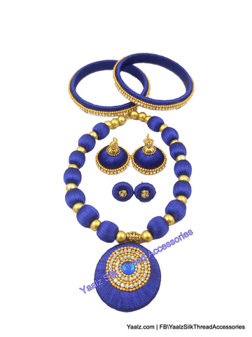 silk thread BANGLE EARRING & NECKSET 