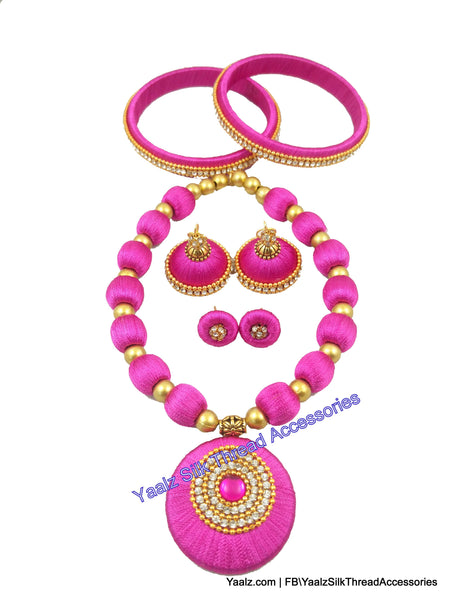 silk thread BANGLE EARRING & NECKSET 