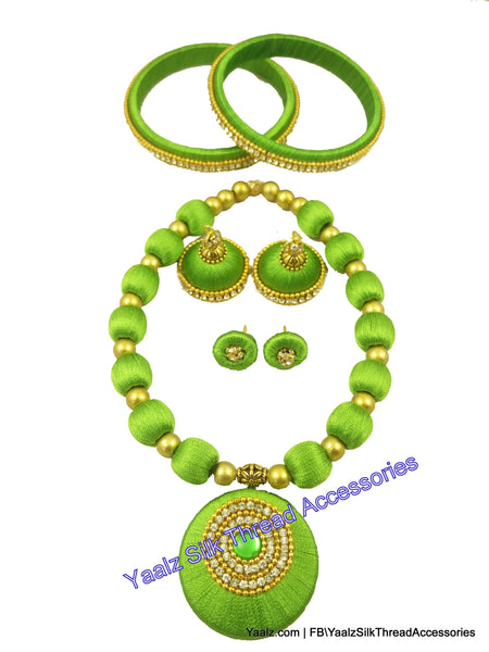 silk thread BANGLE EARRING & NECKSET 