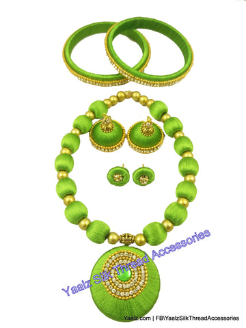 silk thread BANGLE EARRING & NECKSET 
