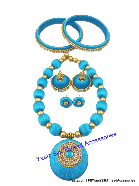 silk thread BANGLE EARRING & NECKSET 