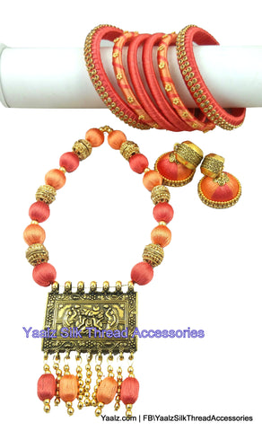 silk thread BANGLE EARRING & NECKSET 