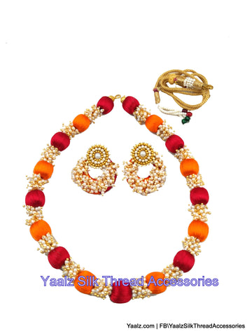 silk thread NECKSET & EARRING 