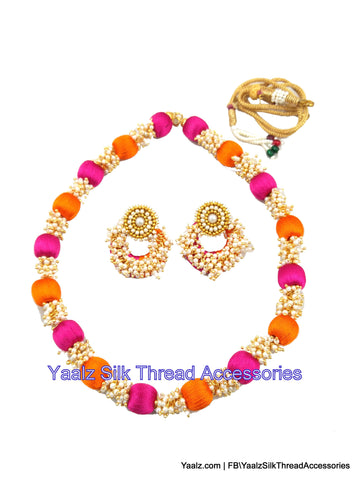 silk thread NECKSET & EARRING 