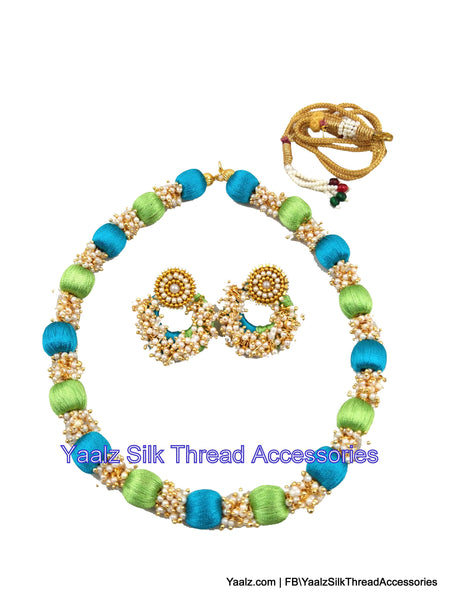 silk thread NECKSET & EARRING 