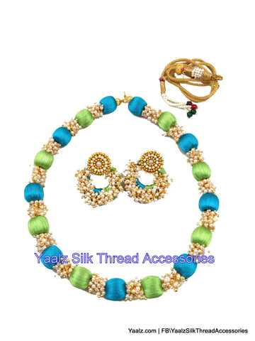 silk thread NECKSET & EARRING 