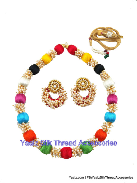 silk thread NECKSET & EARRING 