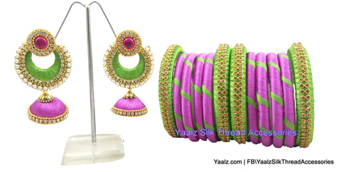 silk thread BANGLE & EARRING 
