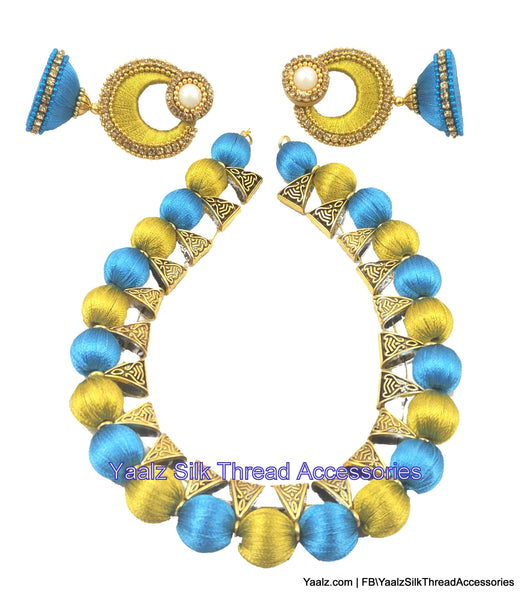 silk thread NECKSET & EARRING 