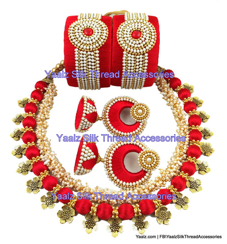 silk thread BANGLE EARRING & NECKSET 